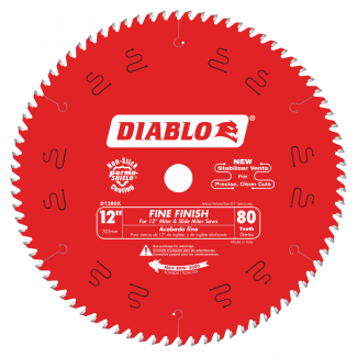 12" Fine Finish Blade 80 Teeth Diablo D1280X
